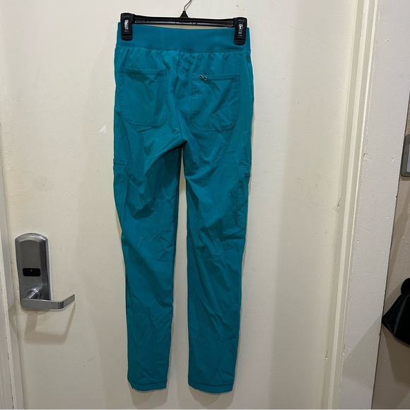 Cherokee Teal Blue Workwear Revolution Natural Rise Tapered Leg Jogger Scrubs - Picture 5 of 9